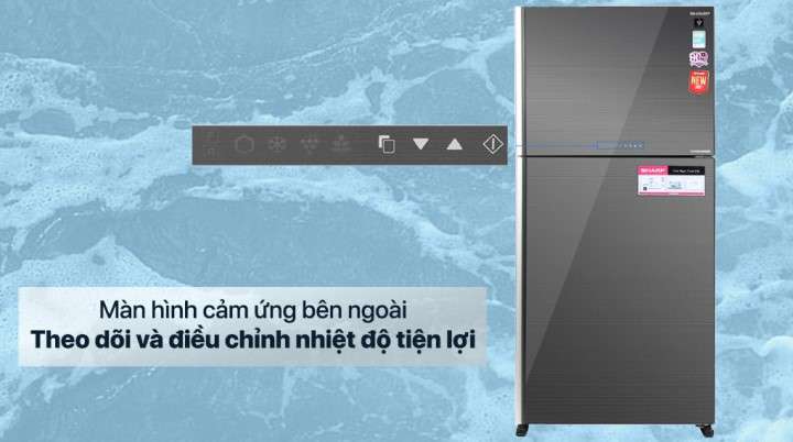 Tủ lạnh Sharp Inverter 604 lít SJ-XP660PG-SL - Màn hình hiển thị bên ngoài