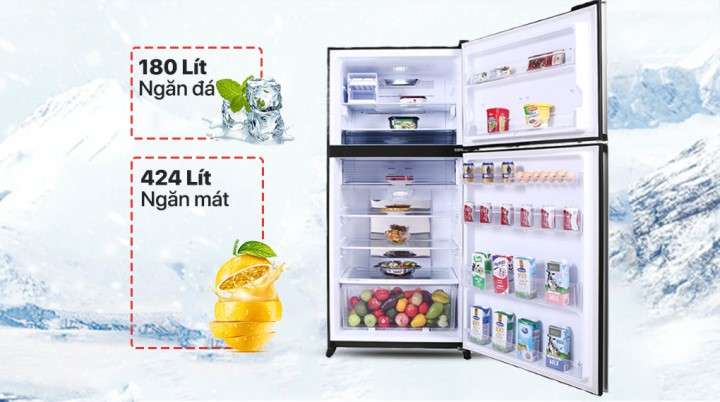 Tủ lạnh Sharp Inverter 604 lít SJ-XP660PG-SL - Dung tích 604 lít