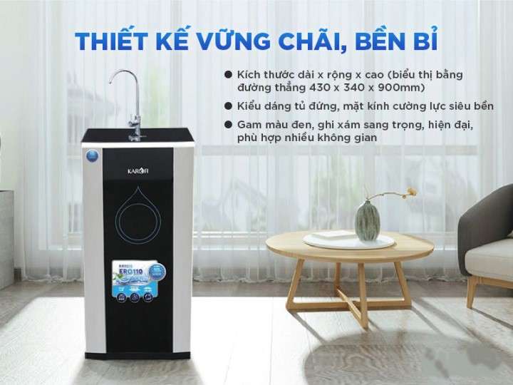 thiết kế tủ máy lọc nước karofi ero110 vững chãi