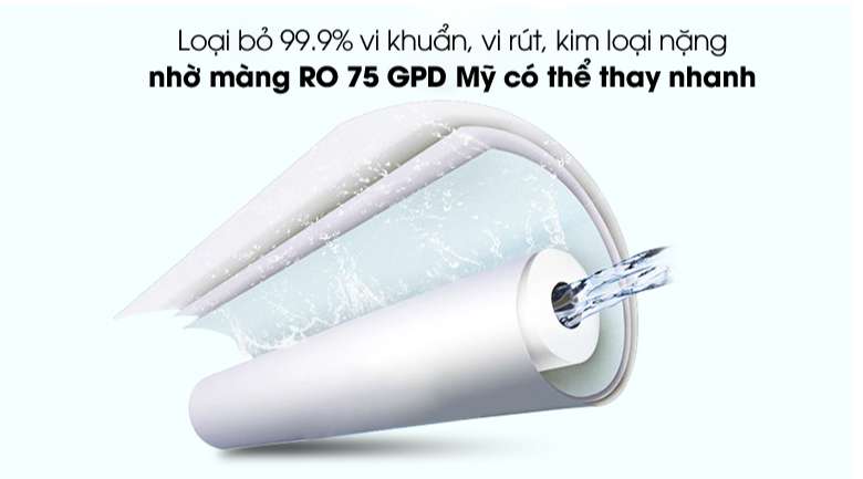 Màng RO 75 GPD sản xuất tại Mỹ - Máy lọc nước RO nước mặn, nước lợ Karofi KBW-100