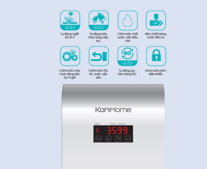 Dùng tiện lợi, an toàn vượt trội - Máy lọc nước Korihome WPK-606 8 lõi