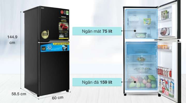Tủ lạnh Panasonic Inverter 234 lít NR-TV261BPKV với thiết kế đơn giản, nhỏ gọn