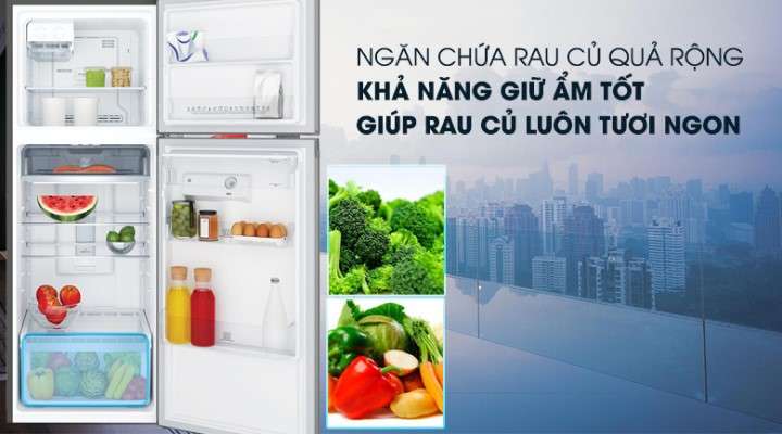 Tủ lạnh Electrolux Inverter 312 lít ETB3440K-A NGĂN RAU