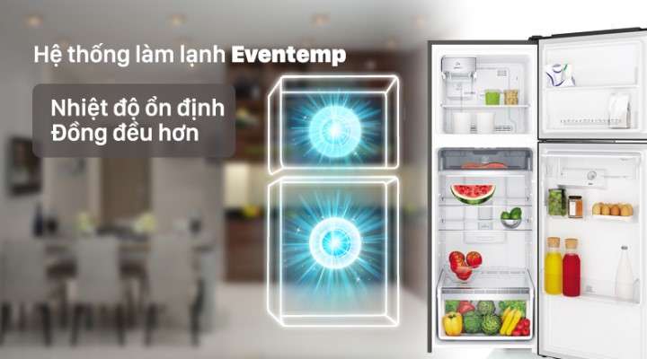 Tủ lạnh Electrolux Inverter 312 lít ETB3460K-H công nghệ làm lạnh eventemp