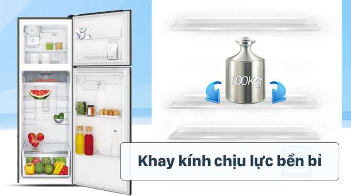 Tủ lạnh Electrolux Inverter 341 lít ETB3760K-H - Khay kính chịu lực an toàn, bền bỉ