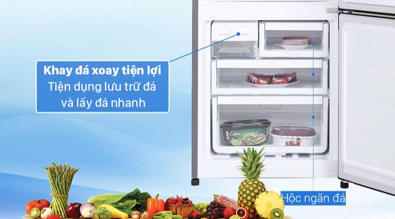 Tủ lạnh Electrolux Inverter 308 lít EBB3442K-H - Hộp đá xoay tiện dụng