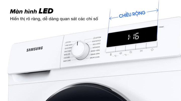 Máy giặt Samsung Inverter 8kg WW80T3020WW/SV - Màn hình LED