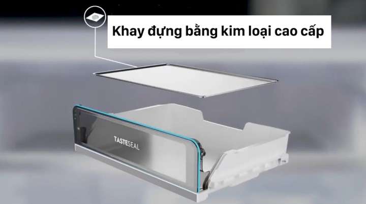 Tủ lạnh Electrolux Inverter 308 lít EBB3462K-H-Khay đựng được làm bằng chất liệu kim loại cao cấp