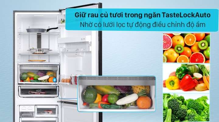 Tủ lạnh Electrolux Inverter 335 lít EBB3742K-H - Ngăn rau củ bảo quản thực phẩm luôn tươi ngon