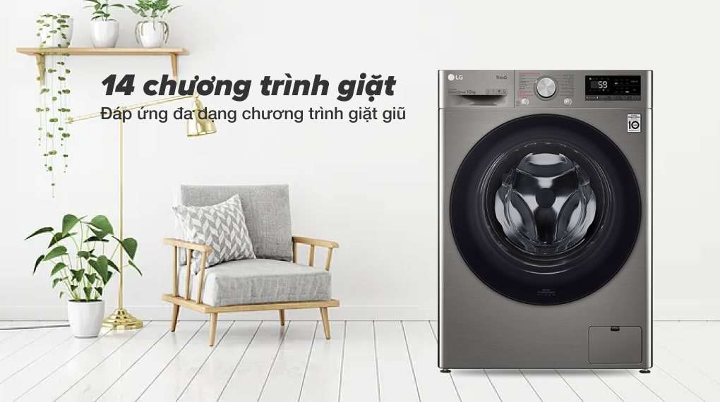 Máy giặt LG Inverter 10 kg FV1410S4P - Tiện lợi với 14 chương trình giặt khác nhau được tích hợp sẵn