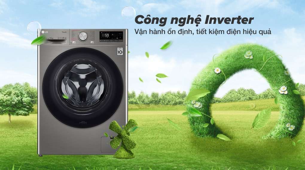 Máy giặt LG Inverter 10 kg FV1410S4P - Tiết kiệm điện, vận hành ổn định với công nghệ Inverter