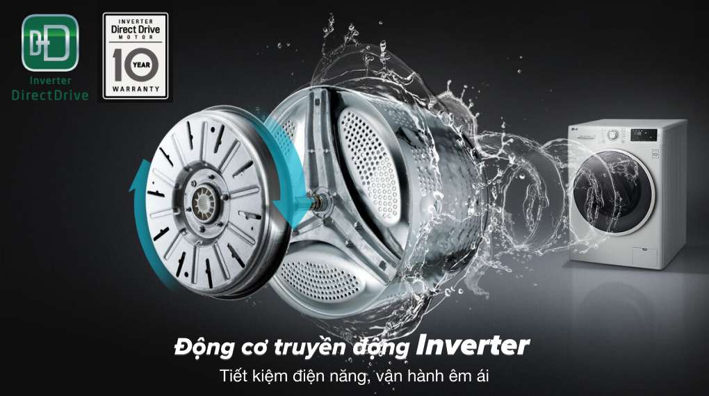 Máy giặt LG Inverter 10 kg FV1410S3B - Công nghệ Inverter