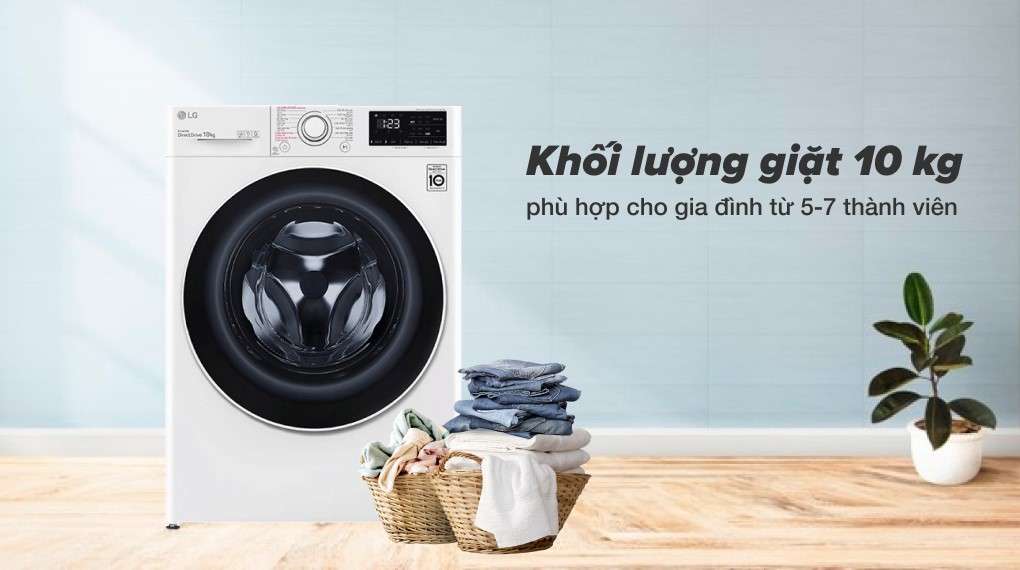 Máy giặt LG Inverter 10 kg FV1410S5W - Khối lượng