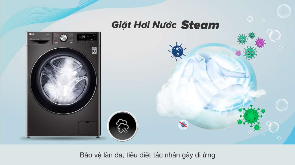 Máy giặt LG Inverter 11 kg FV1411S3B - Công nghệ giặt hơi nước Steam