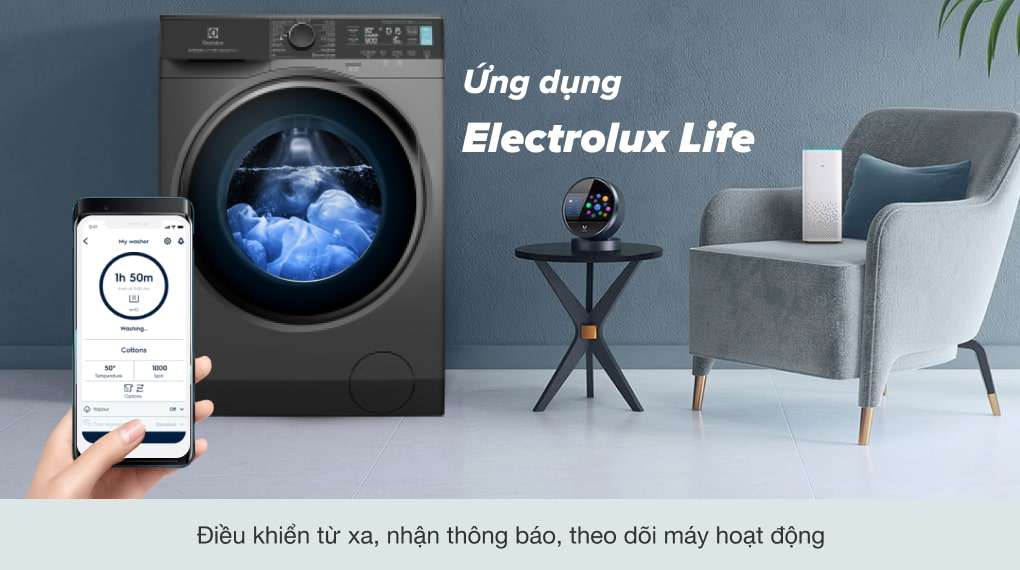 Điều khiển máy giặt từ xa thông qua ứng dụng Electrolux Life - Máy giặt Electrolux Inverter 9 kg EWF9042R7SB