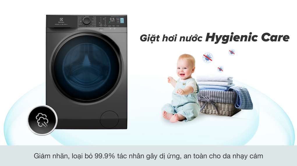 Máy giặt Electrolux Inverter 8 kg EWF8024P5SB - Công nghệ hơi nước Hygienic Care