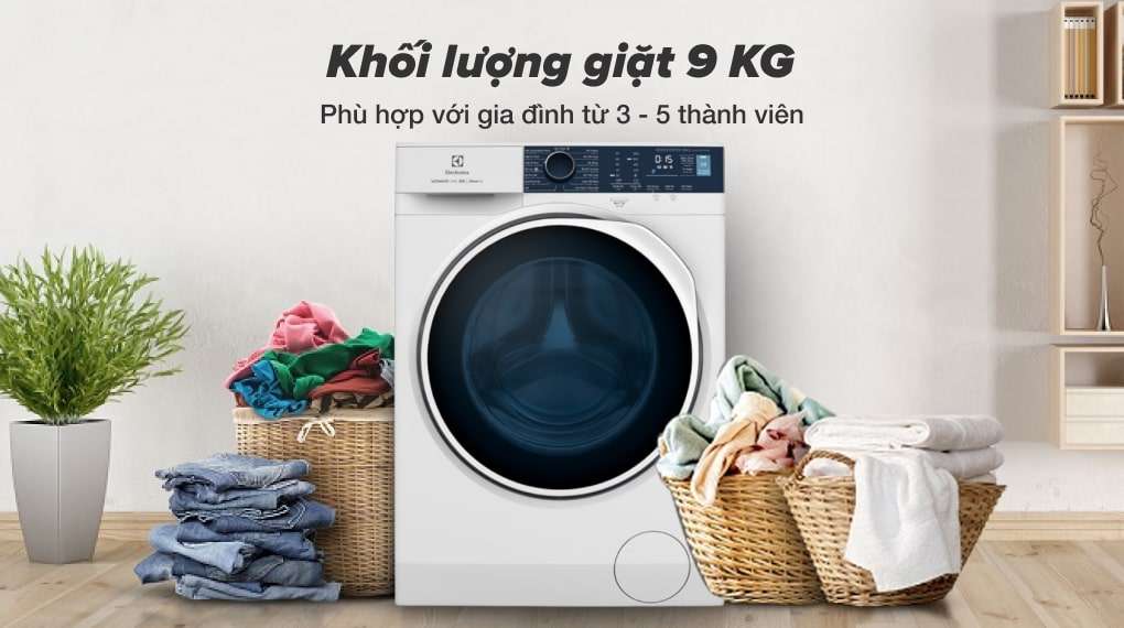 EWF9024P5WB - Khối lượng giặt 9kg, thích hợp cho gia đình từ 3 - 5 người