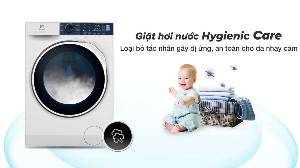 Máy giặt Electrolux - Diệt khuẩn, giảm nhăn cho quần áo với chức năng giặt hơi nước Hygienic Care