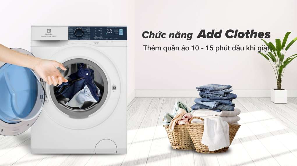 Máy giặt Electrolux 9kg cửa ngang - Thêm quần áo trong khi giặt tiện lợi, hạn chế bỏ sót quần áo