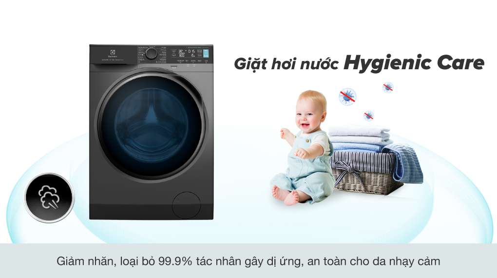 Máy giặt Electrolux Inverter 11 kg EWF1142R7SB - Giặt hơi nước Hygienic Care