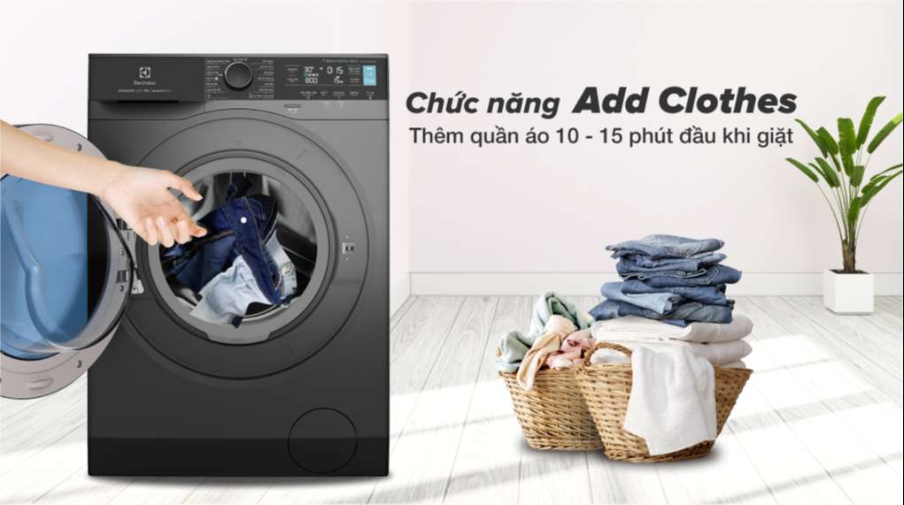 Máy giặt Electrolux Inverter 10 kg EWF1042R7SB - Thêm quần áo khi máy đang giặt