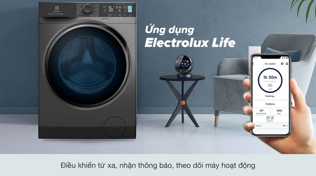 Máy giặt Electrolux Inverter 10 kg EWF1042R7SB - Điều khiển máy giặt từ xa thông qua ứng dụng Electrolux Life