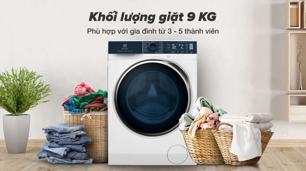 Máy giặt Electrolux Inverter 9 kg EWF9042Q7WB - Khối lượng giặt 9 kg