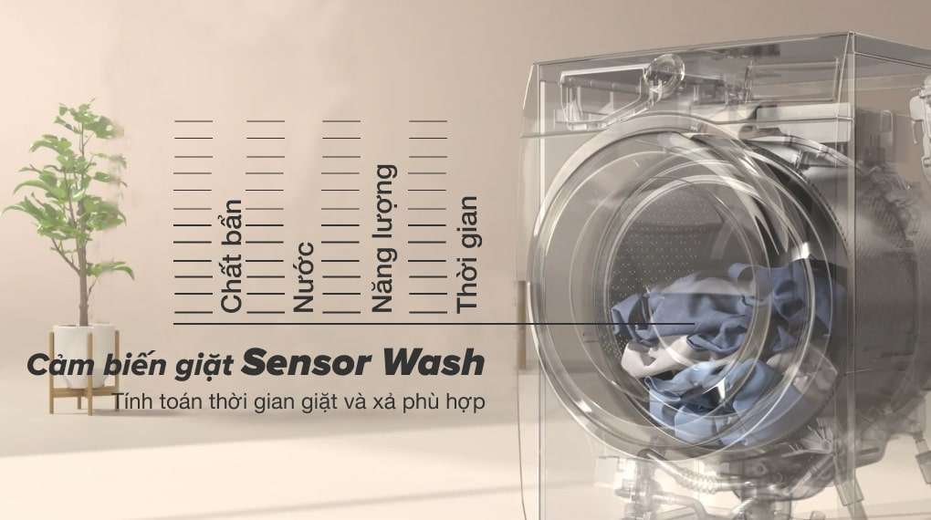 Máy giặt Electrolux Inverter 9 kg EWF9042Q7WB - Cảm biến Sensor Wash