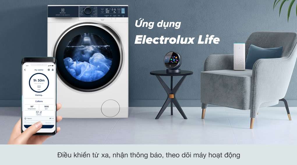 Máy giặt cửa ngang Electrolux 9kg - Dễ dàng điều khiển với điện thoại qua ứng dụng Electrolux Life