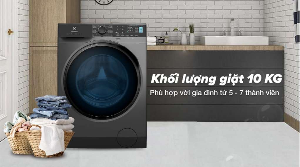 Máy giặt Electrolux Inverter 10 kg EWF1024P5SB - Khối lượng giặt 10 kg