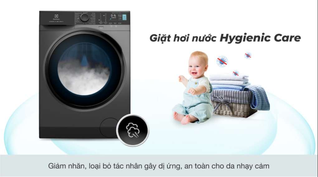 Máy giặt Electrolux Inverter 10 kg EWF1024P5SB - Giặt hơi nước Hygienic Care