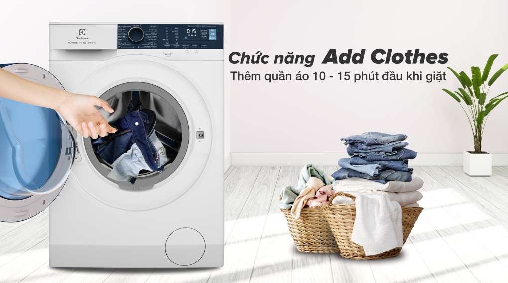 Máy giặt Electrolux Inverter 8 kg EWF8024P5WB - Tiện lợi với chức năng thêm quần áo trong khi giặt