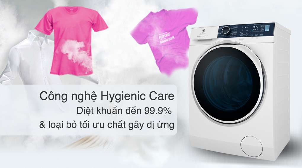 Máy giặt sấy Electrolux Inverter 9 kg EWW9024P5WB-Diệt khuẩn đến 99.9% và loại bỏ tác nhân gây dị ứng tối ưu với công nghệ Hygienic Care