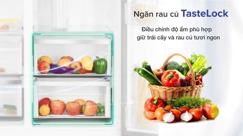 Tủ lạnh Electrolux - Ngăn rau TasteLock bảo quản đa dạng thực phẩm và giữ chúng tươi ngon lâu dài
