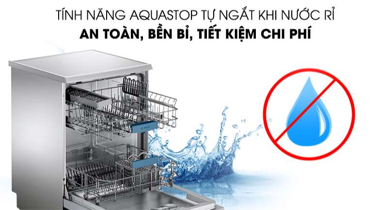 Tính năng Aquastop - Máy rửa bát Bosch SMS63L08EA 2400W