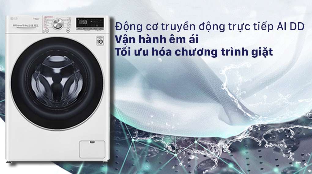 Máy giặt LG Inverter 10.5 kg FV1450S3W2 - Công nghệ AI DD