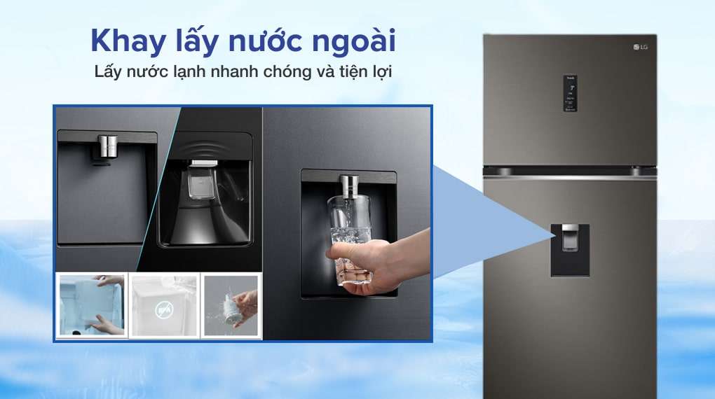Tủ lạnh LG Inverter 394 lít GN-D392BLA - Lấy nước ngoài tiện lợi