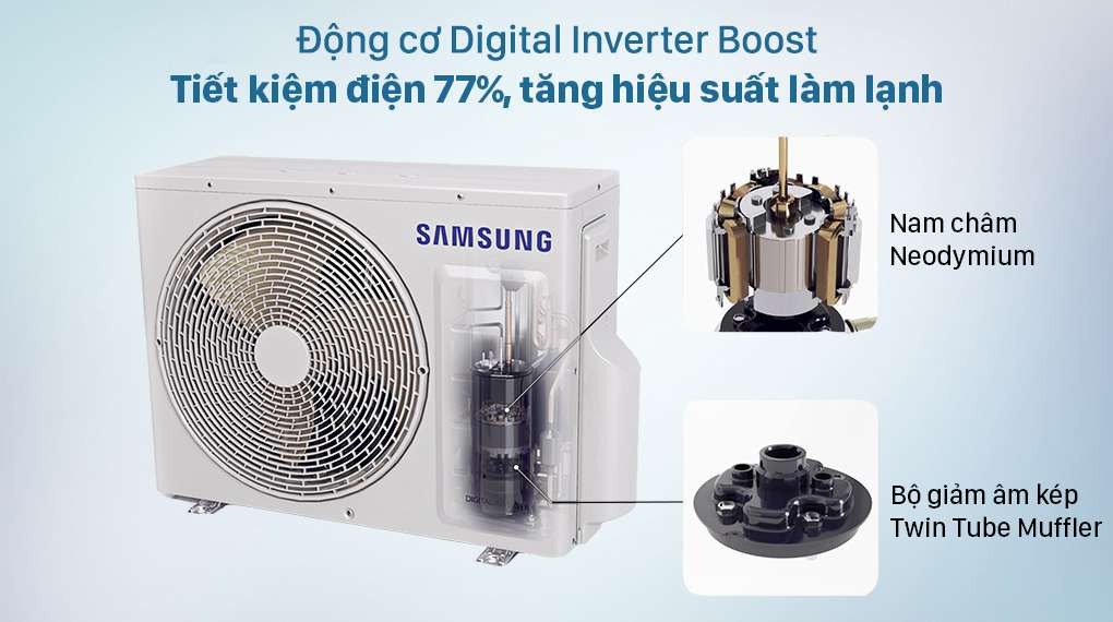 Điều hòa Samsung Wind-Free Inverter 12000 BTU AR13TYGCDWKNSV - Tiết kiệm điện với Digital Inverter Boost