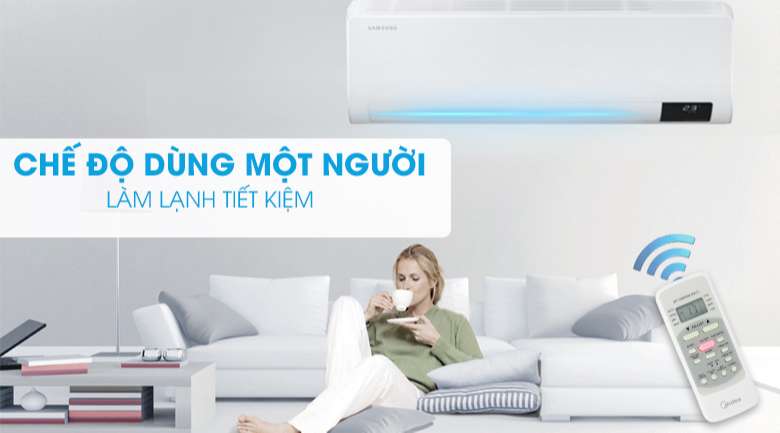 Điều hòa Samsung Wind-Free Inverter 21500 BTU AR24TYGCDWKNSV-Làm lạnh tiết kiệm với chế độ dùng một người