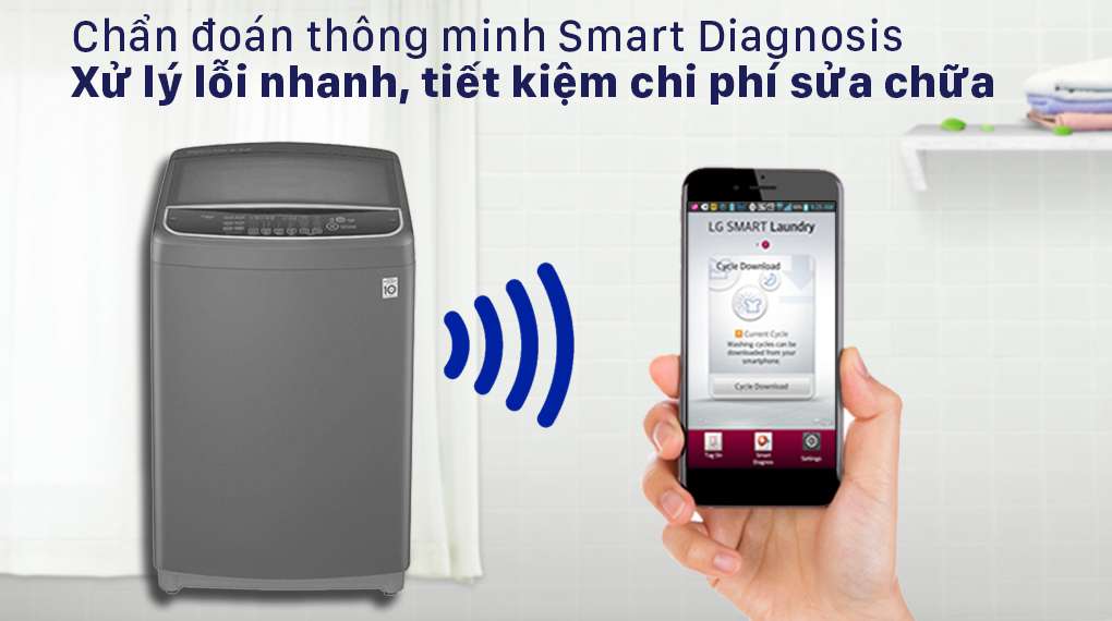 Máy giặt LG 13kg - Chẩn đoán, xử lý lỗi nhanh, tiết kiệm chi phí sửa chữa với công nghệ Smart Diagnosis