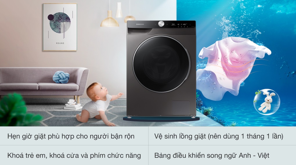 Máy giặt sấy Samsung WD12TP34DSX/SV