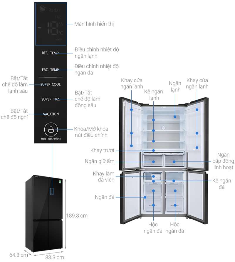 Tủ lạnh Toshiba GR-RF610WE-PGV(22)-XK