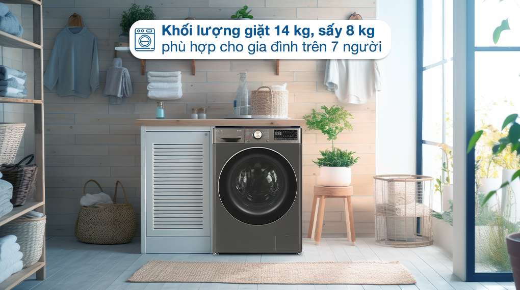 Máy giặt sấy LG FV1414H3BA