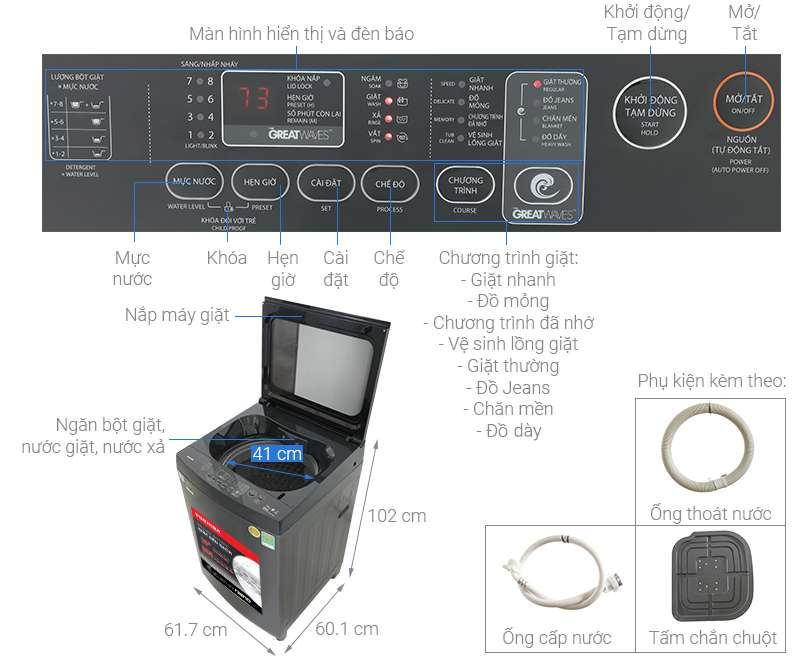 Máy giặt Toshiba AW-DUM1400LV (MK)