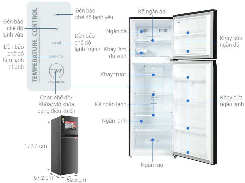 Tủ lạnh Toshiba GR-RT468WE-PMV(58)-MM