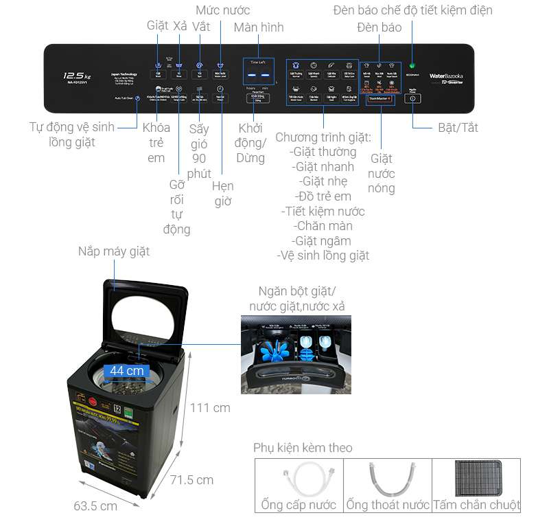 Máy giặt Panasonic NA-FD125V1BV