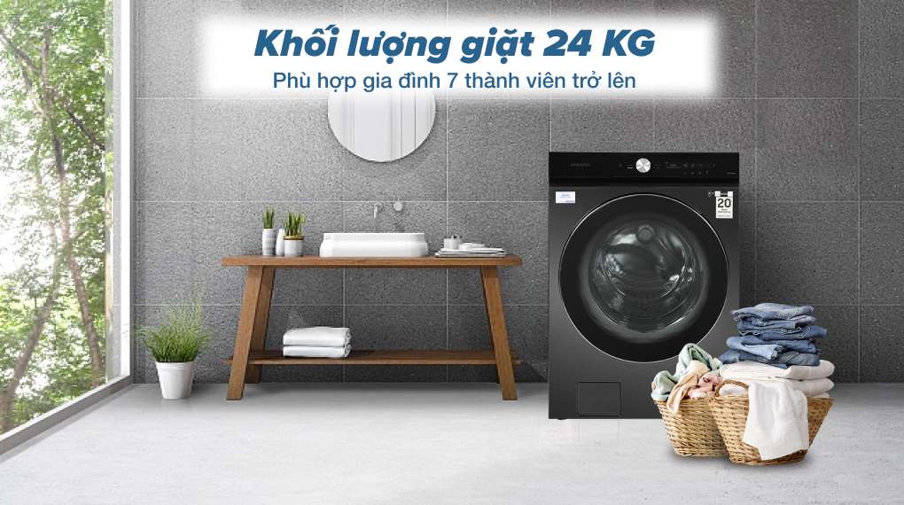 Máy giặt Samsung Inverter 24kg WF24B9600KV/SV - Khối lượng giặt và chương trình giặt