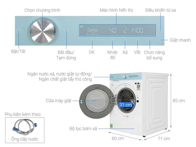 Máy giặt sấy Samsung WD14BB944DGMSV