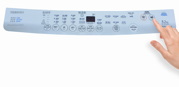 cách sử dụng bảng điều khiển máy giặt Toshiba AW-E920LV lồng đứng 8.2kg