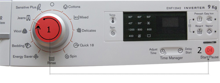 cách sử dụng bảng điều khiển máy giặt Electrolux EWF12942